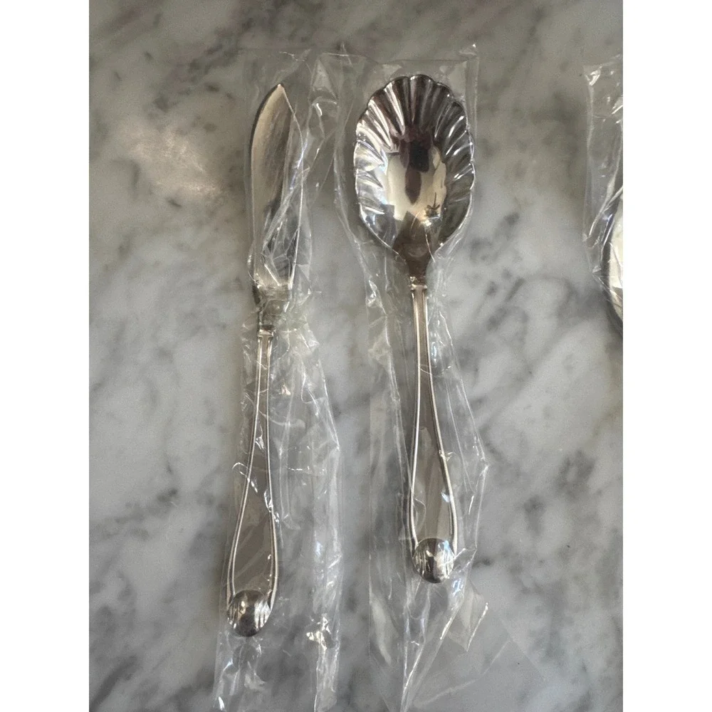 Oneida Garnet 18/10 Stainless Steel 5 Piece Hostess Serving Set Glossy Ridged